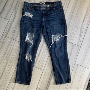 Eunina Distressed Skinny Relaxed Crop Jeans 2XL